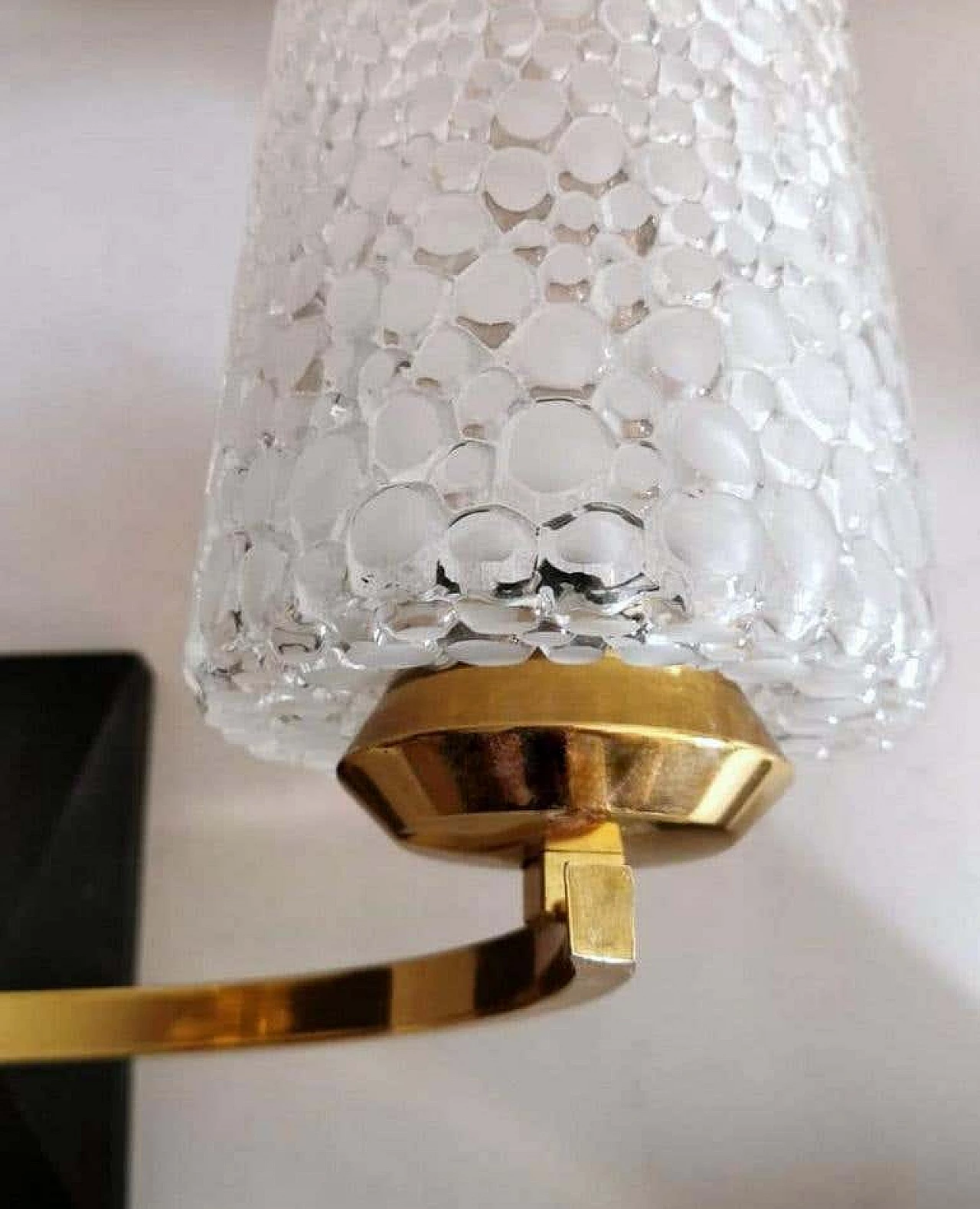 3 Maison Arlus style sconces in brass and half crystal, 50s 1194420