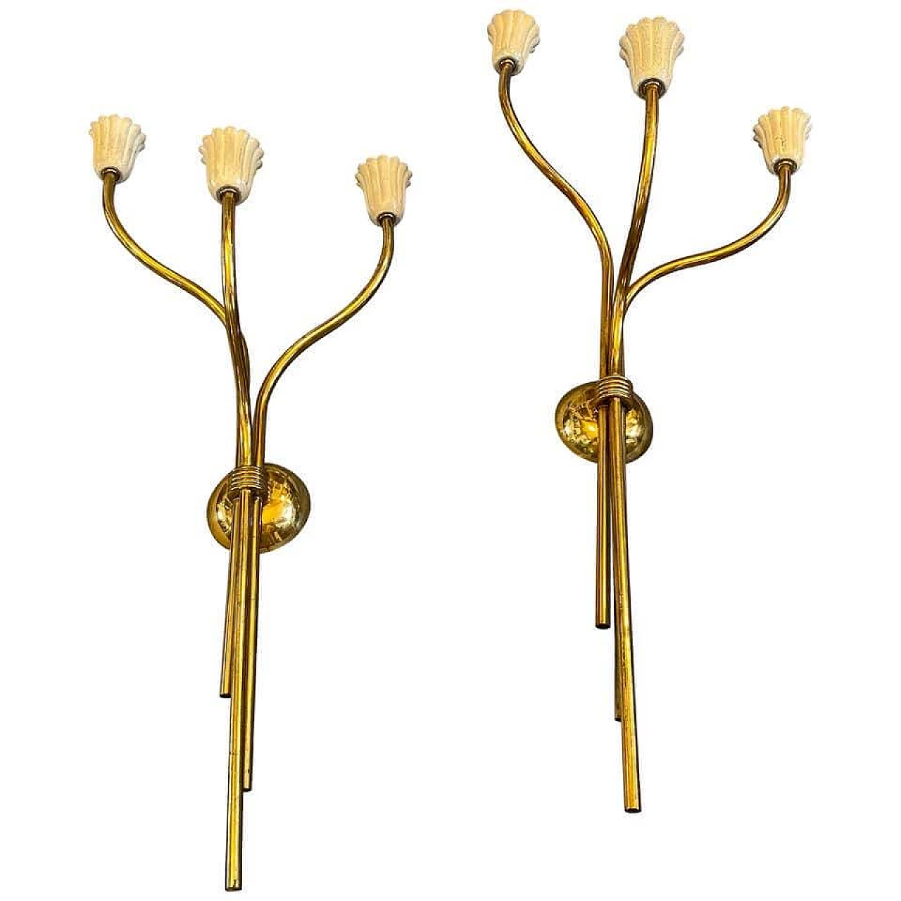 Appliques alla maniera di Pietro Chiesa in ottone, anni '50 1194611
