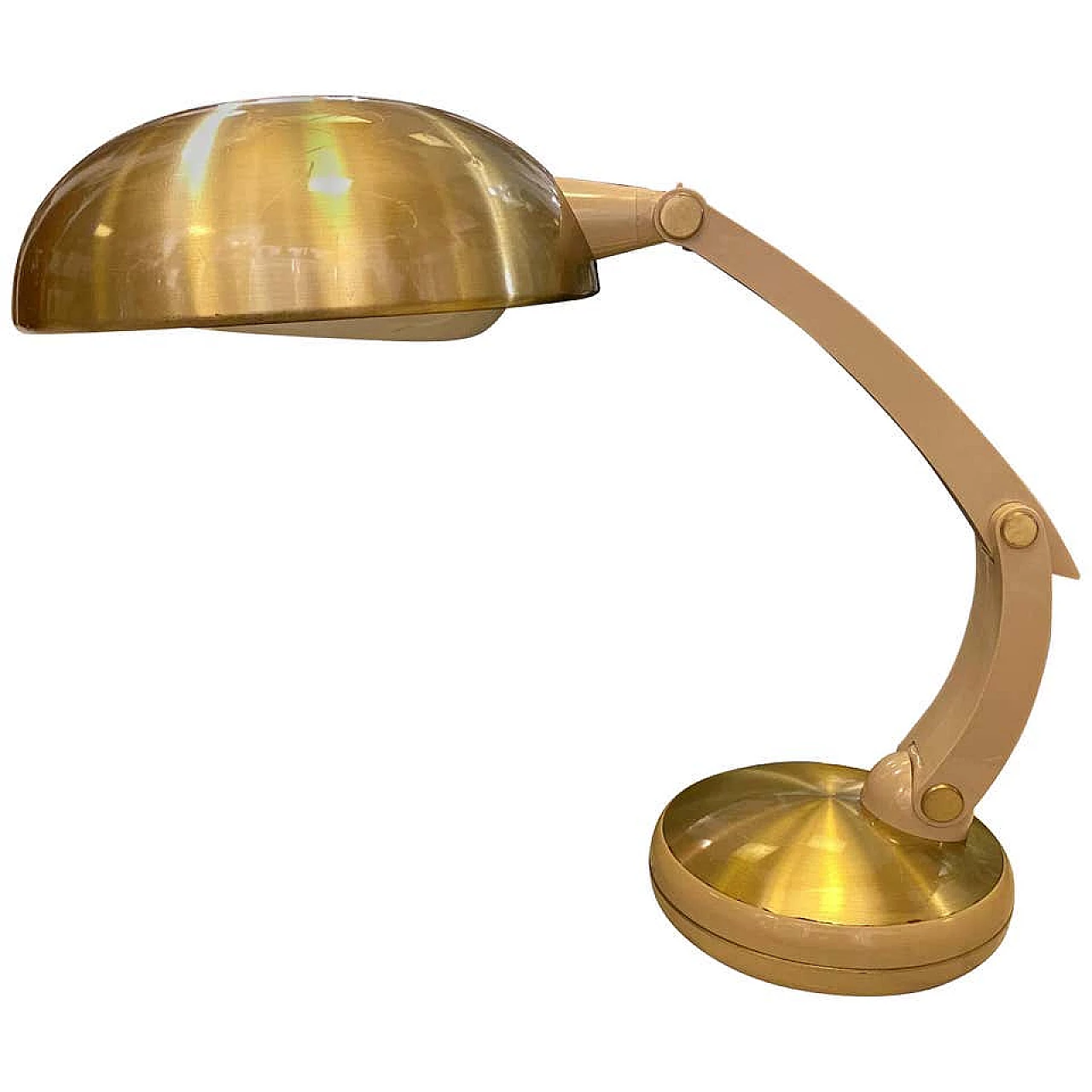 Lampada da scrivania in stile Arredoluce in plastica e ottone, anni '60 1194621