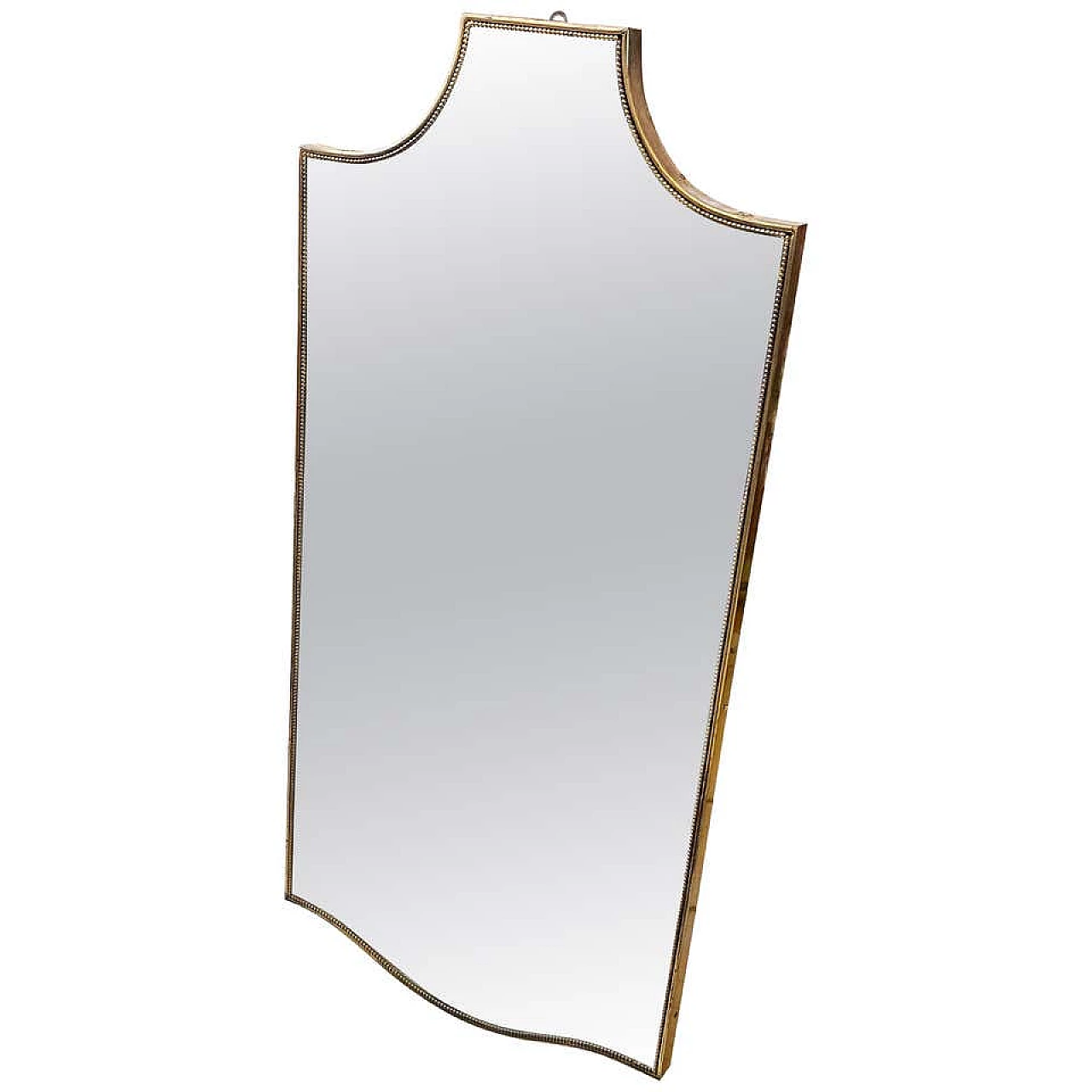 Wall mirror in the manner of Gio Ponti in brass, 50s 1194659