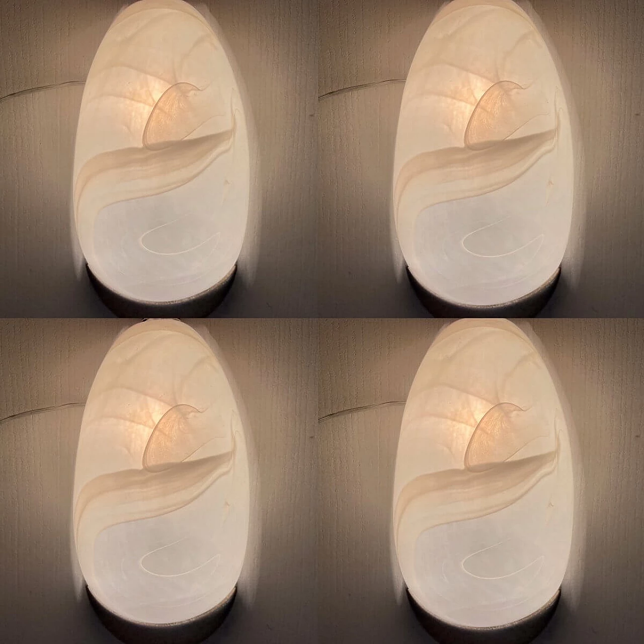 4 Glass sconces, 70s 1194673