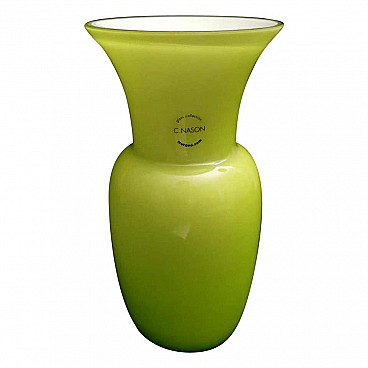 Blown and incamiciato Murano glass vase by Carlo Nason, 80s