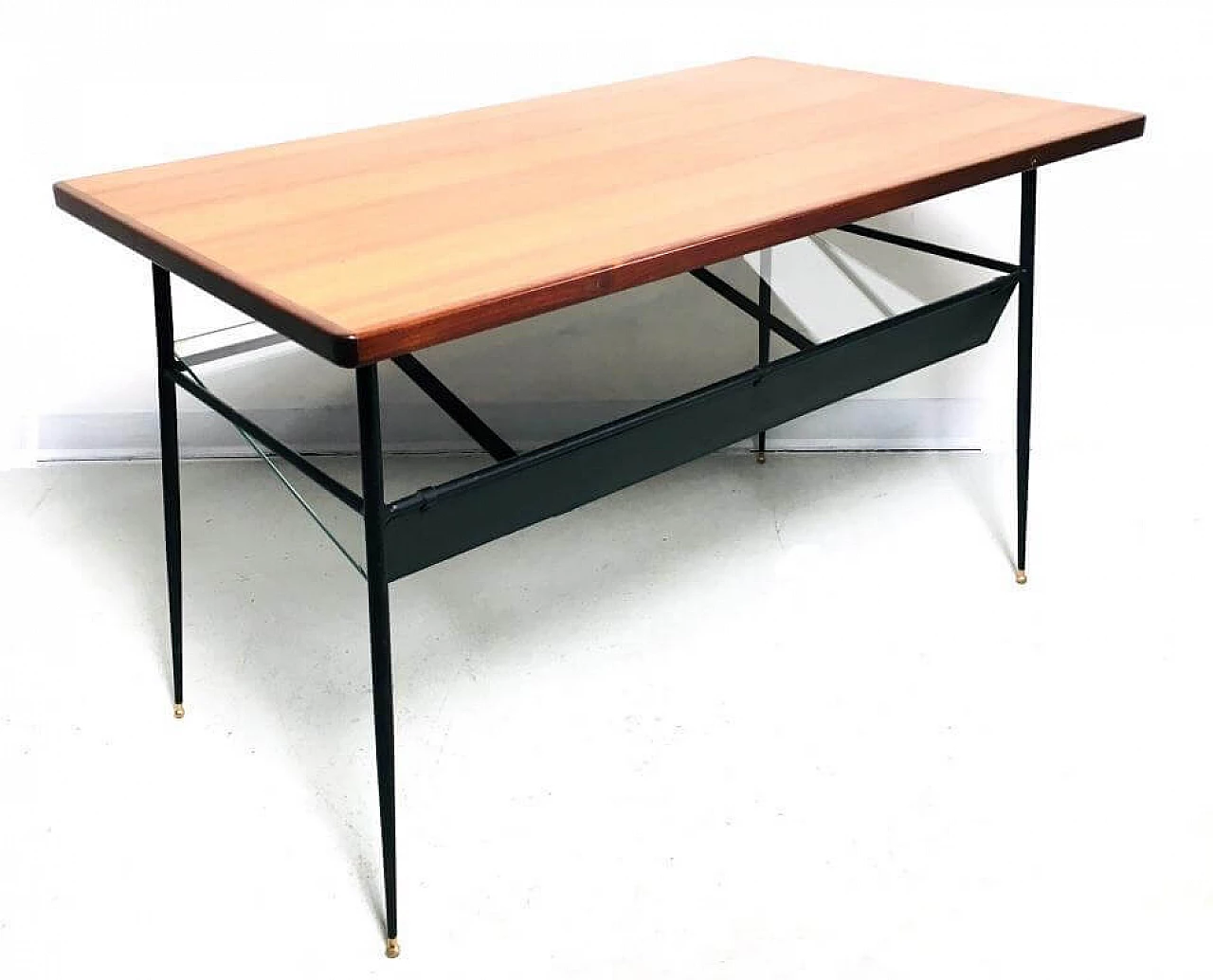 Teak coffee table with magazine rack, 1950s 1195061