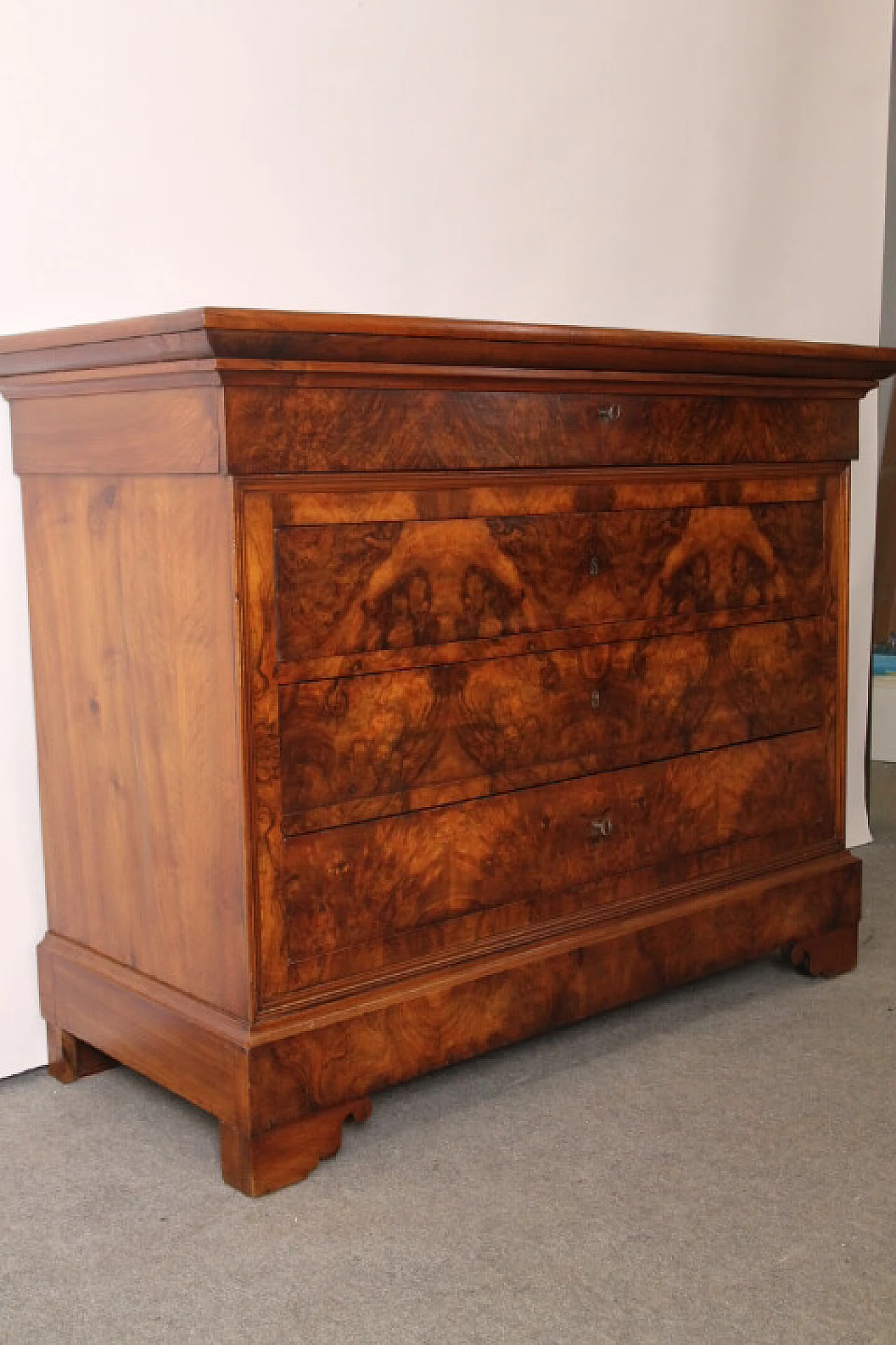 Louis Philippe chest of drawers in walnut and briar, 1860 1195128