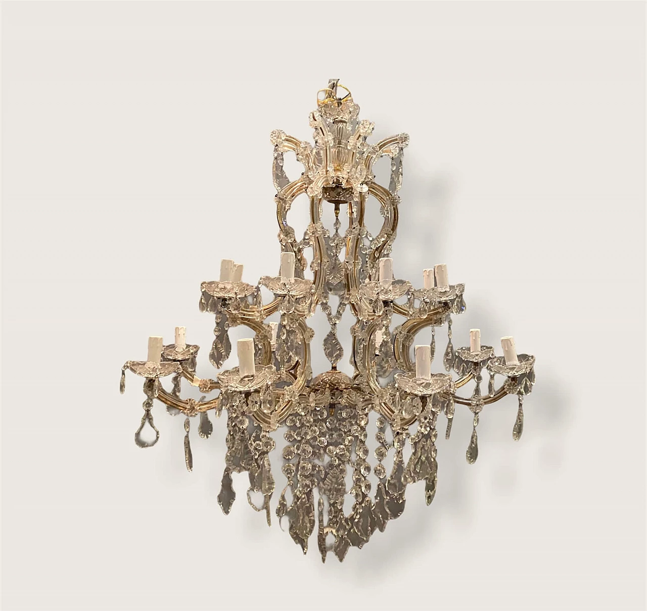 Large Italian Crystal Chandelier, 50s 1195212