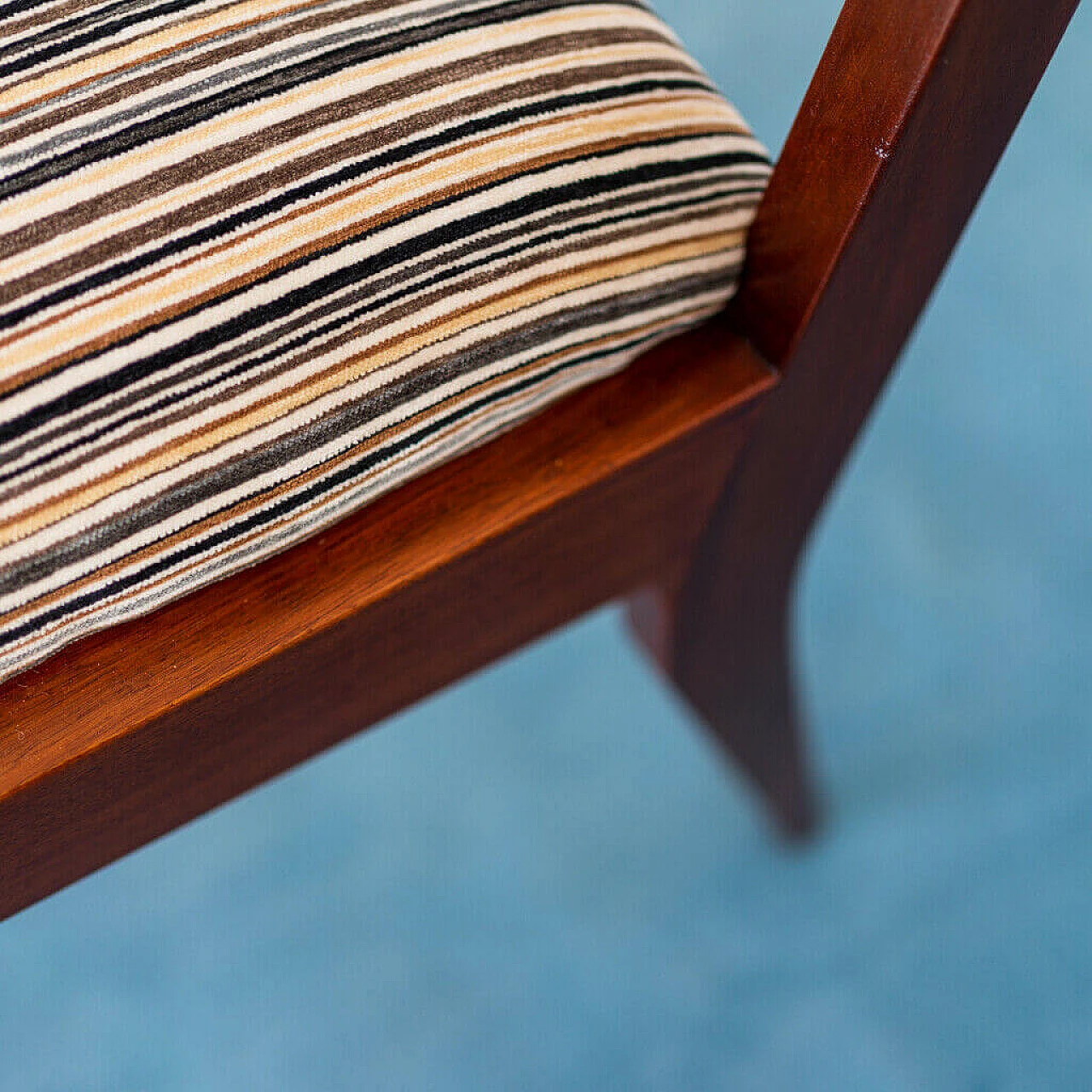 Chair in mahogany and corduroy, 1950s 1195566