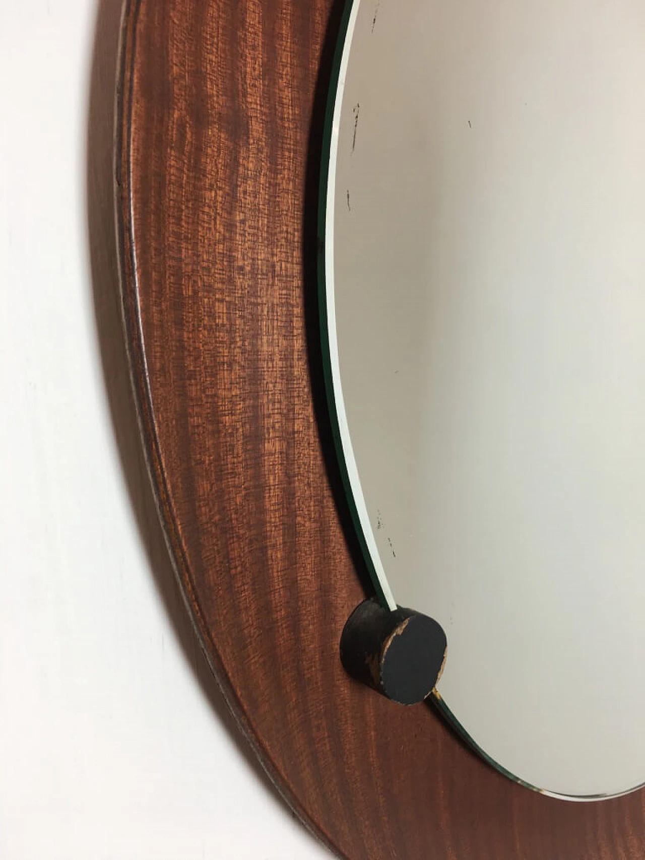 Circular mirror with teak base by Campo & Graffi, 1960s 1195606