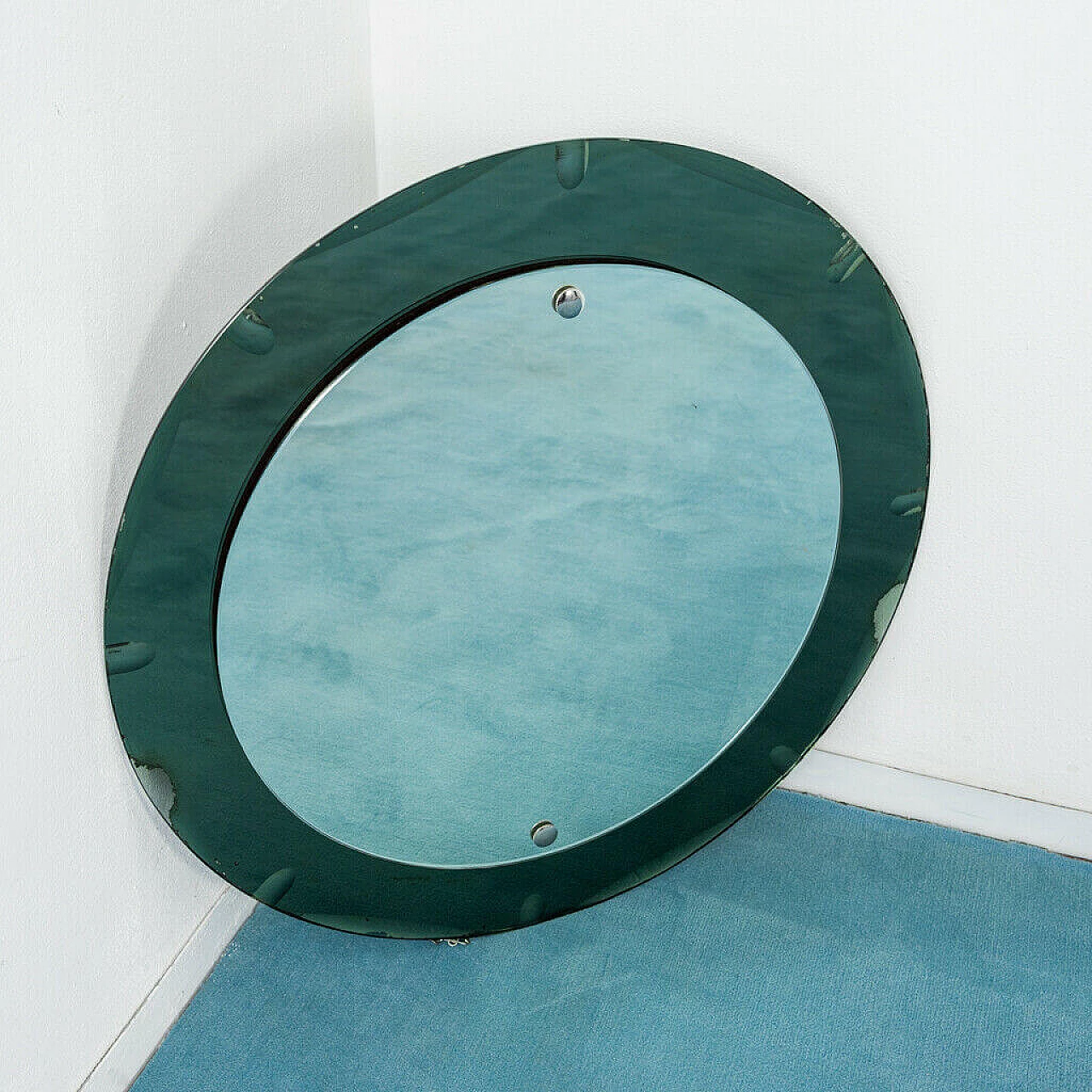 Specchio da parete tondo, anni '50 1195730