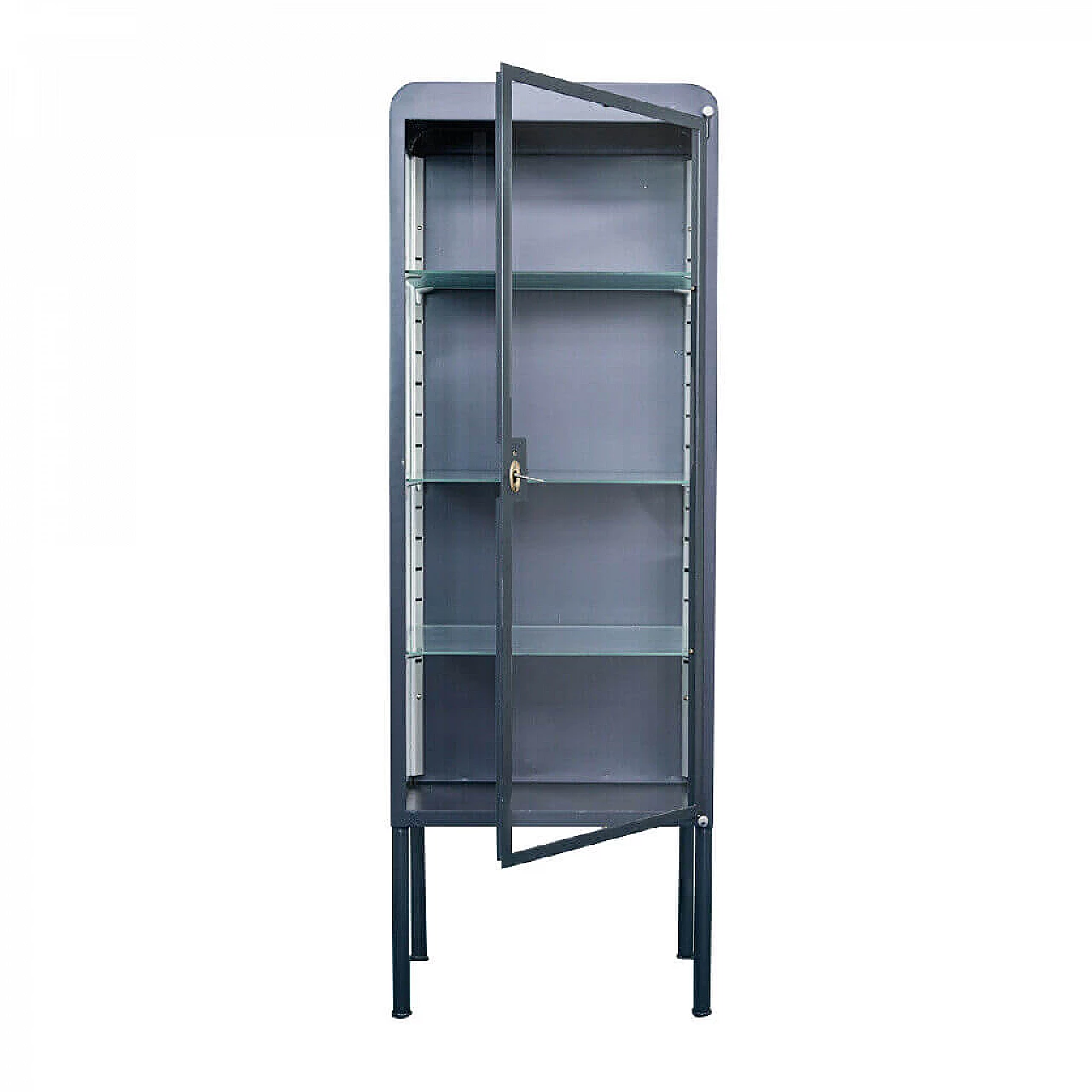 Vetrina in metallo e vetro, anni '50 1195771