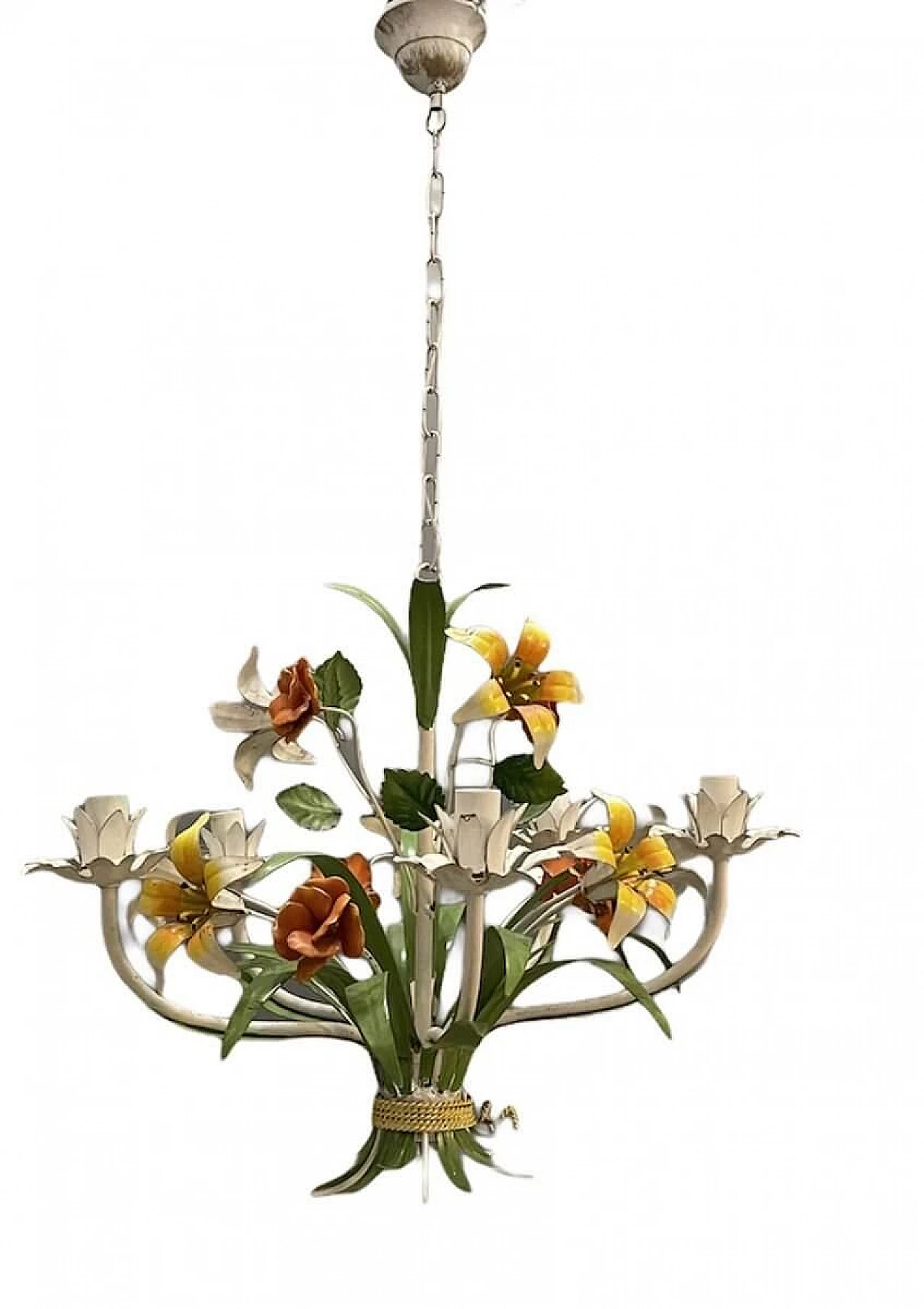 Italian tole chandelier, 60s 1195888