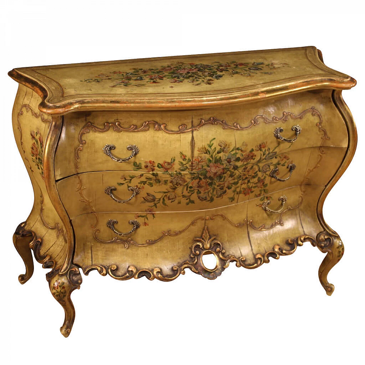 Grande comò veneziano laccato e dipinto, anni '40 1195970