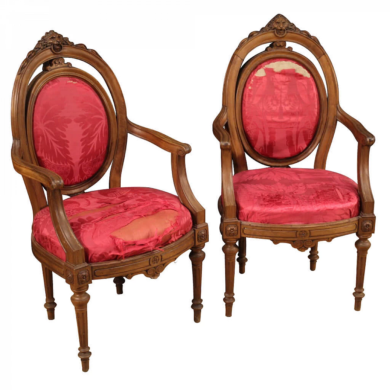 Pair of 19th century walnut armchairs 1195983