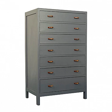 Optician's chest of drawers in wood, metal and bone, 1940s