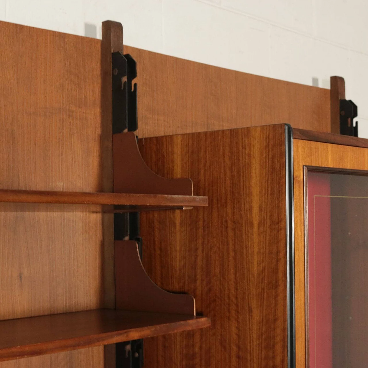 Bookcase in walnut and metal, 60s 1196321
