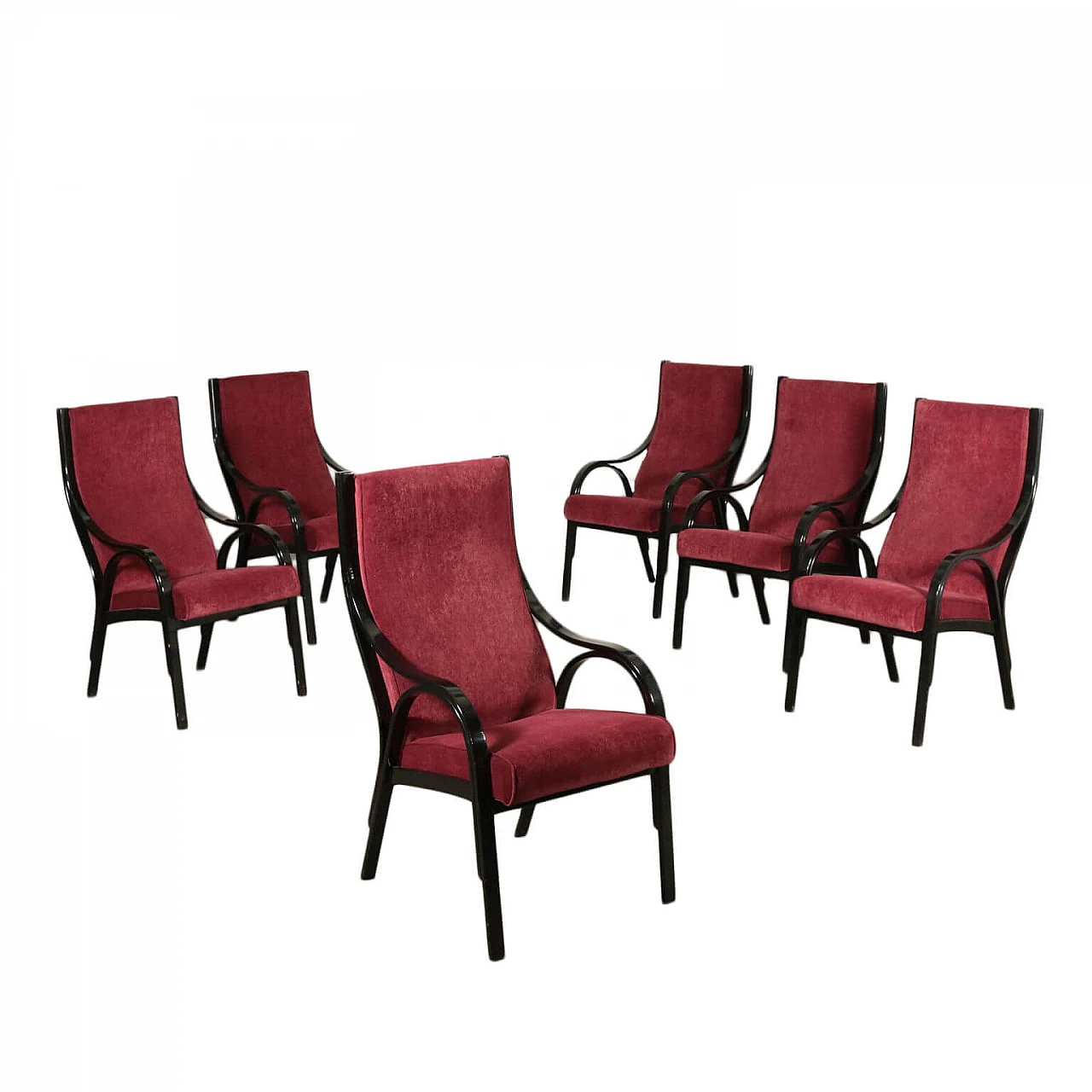 6 Cavour armchairs by Giotto Stoppino, Lodovico Meneghetti and Vittorio Gregotti for Sim, 70s 1196364