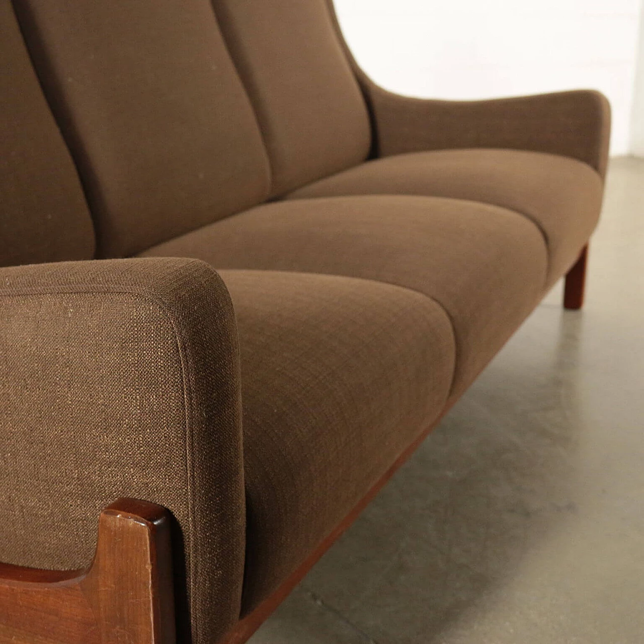 Sofa in beechwood and fabric, 60s 1196392