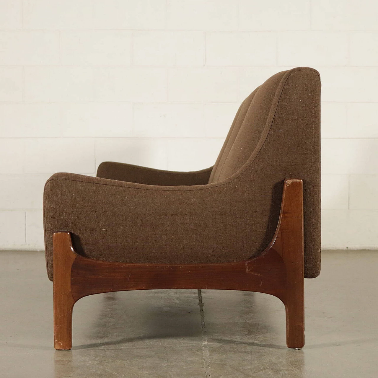 Sofa in beechwood and fabric, 60s 1196397