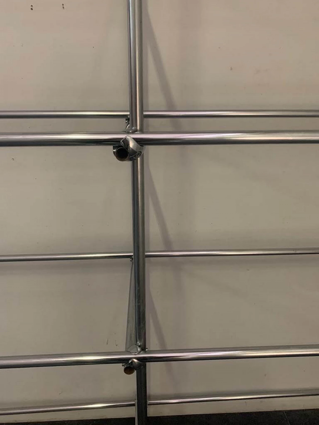 Chrome tubular shelf with metal clamps from S.B.E., 60s 1196419