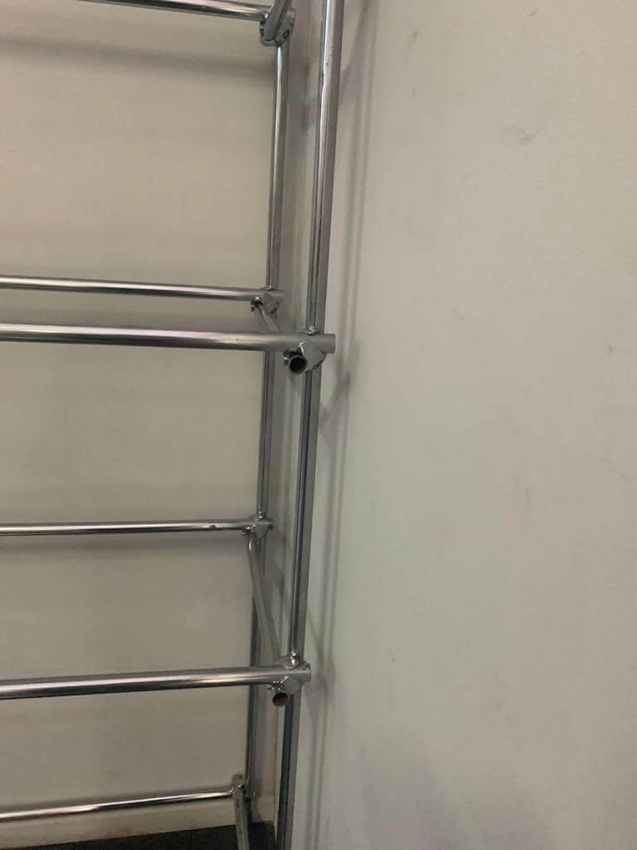 Chrome tubular shelf with metal clamps from S.B.E., 60s 1196422