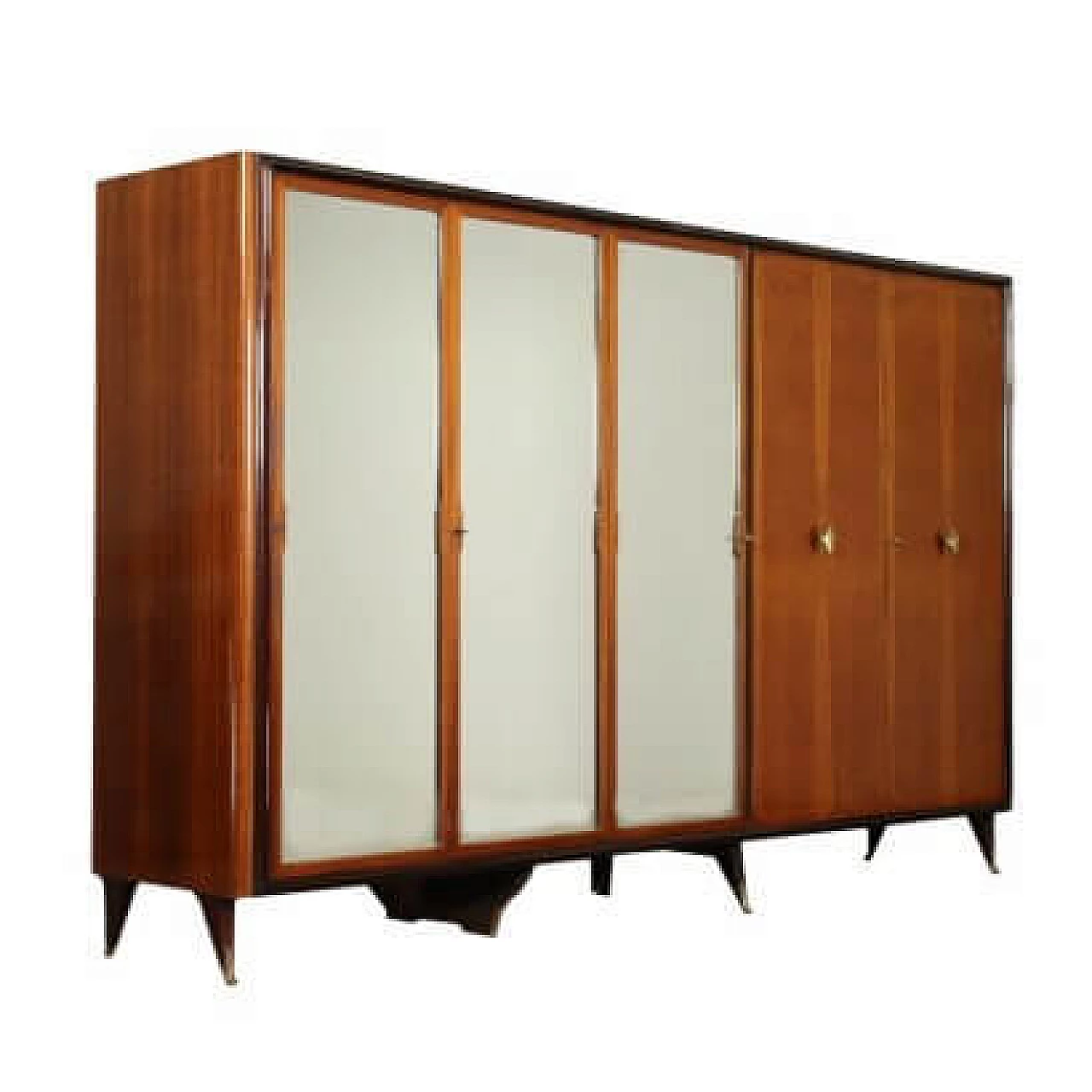 Closet in rosewood, brass and mirror, 60s 1196721