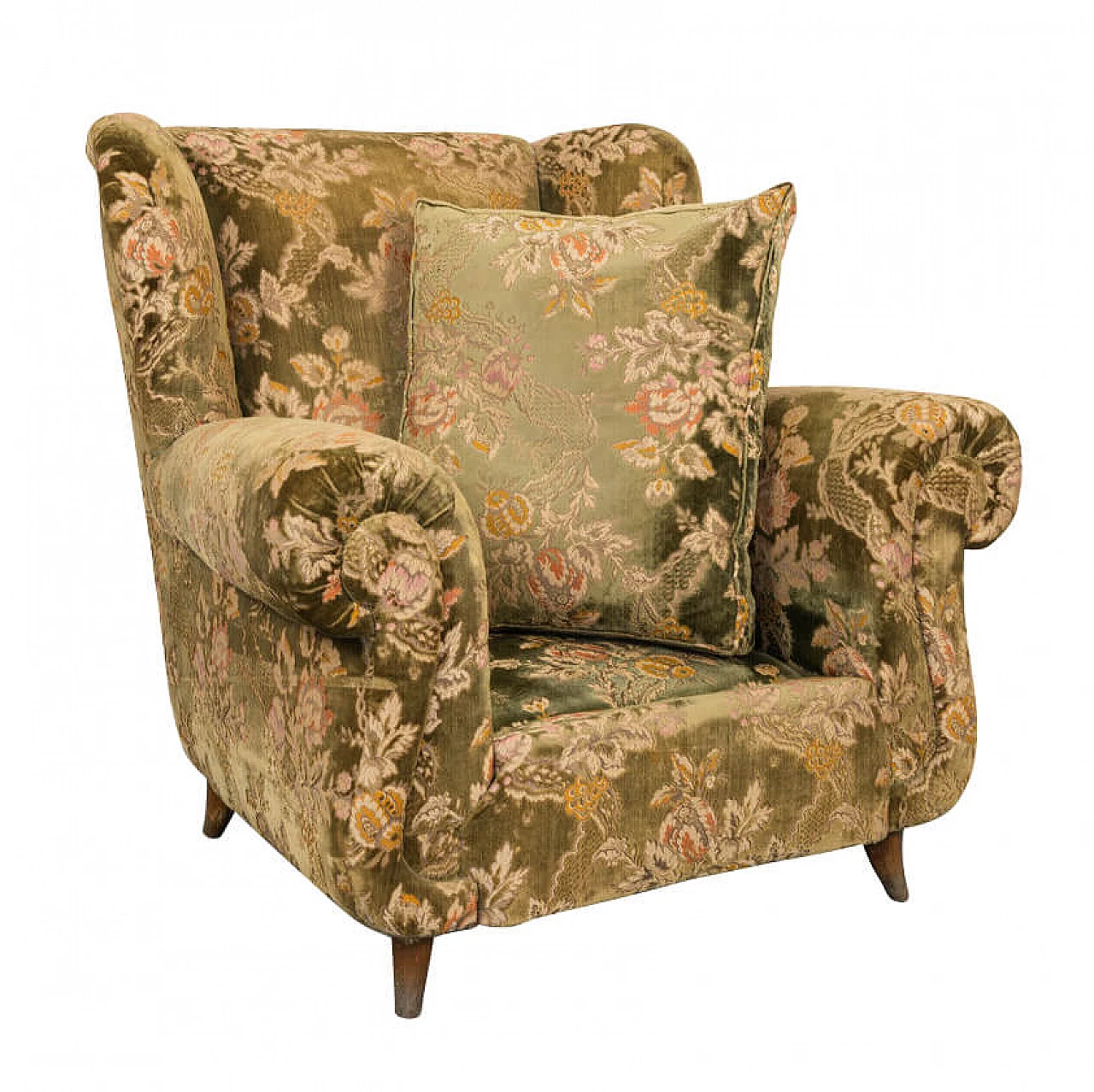 Armchair in floral fabric, 1950s 1196727