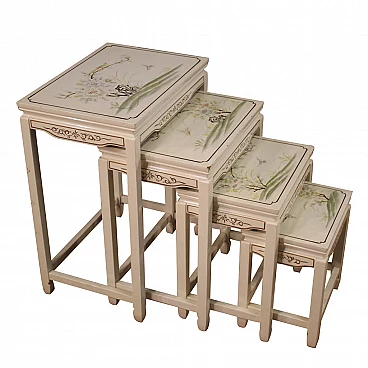 4 lacquered and painted lounge tables, 1960s