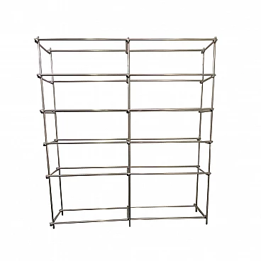 Chrome tubular shelf with metal clamps from S.B.E., 60s