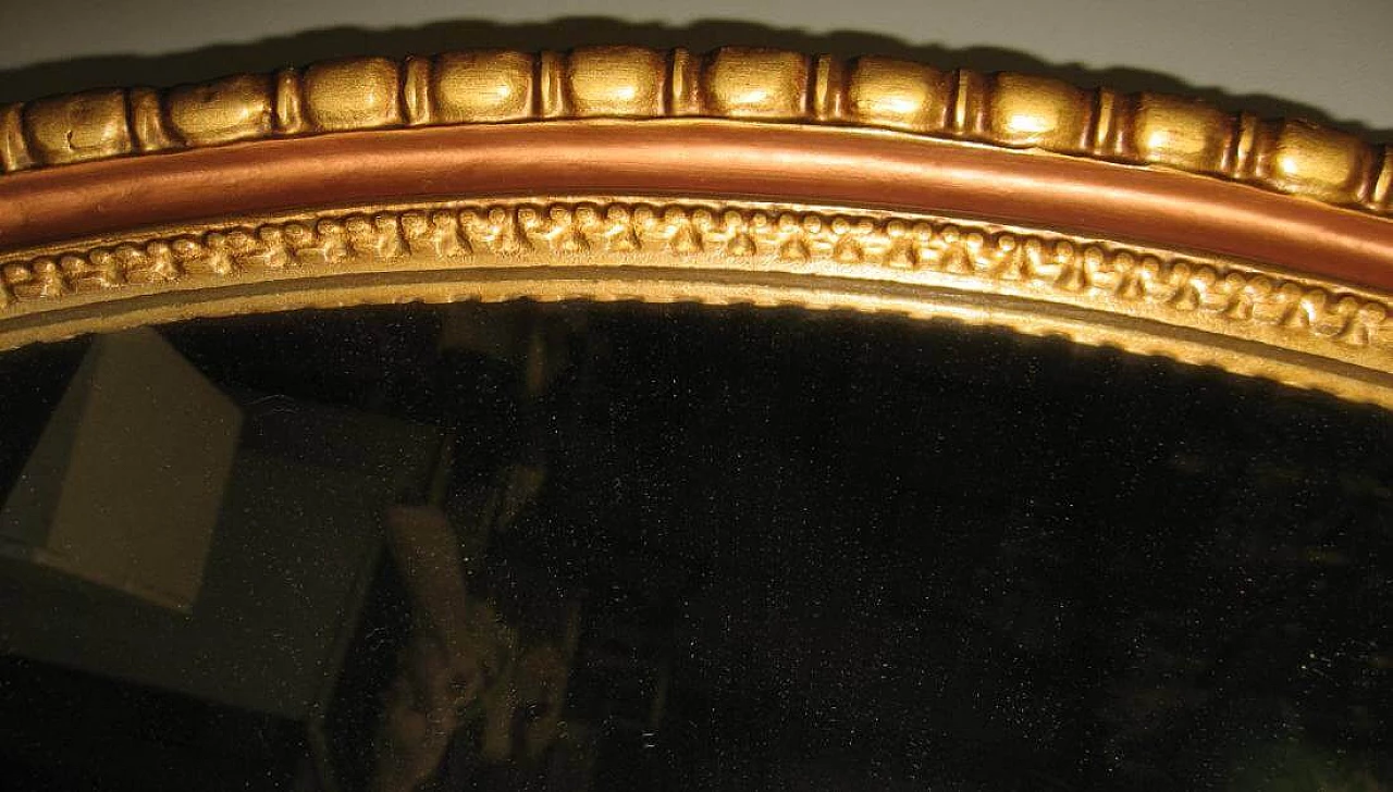Specchiera ovale dorata a oro Matto, anni '70 1196798