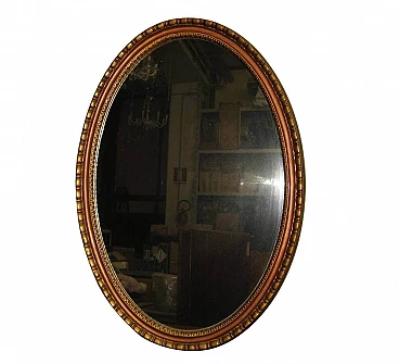 Oval mirror gilded with Matto gold, 70s