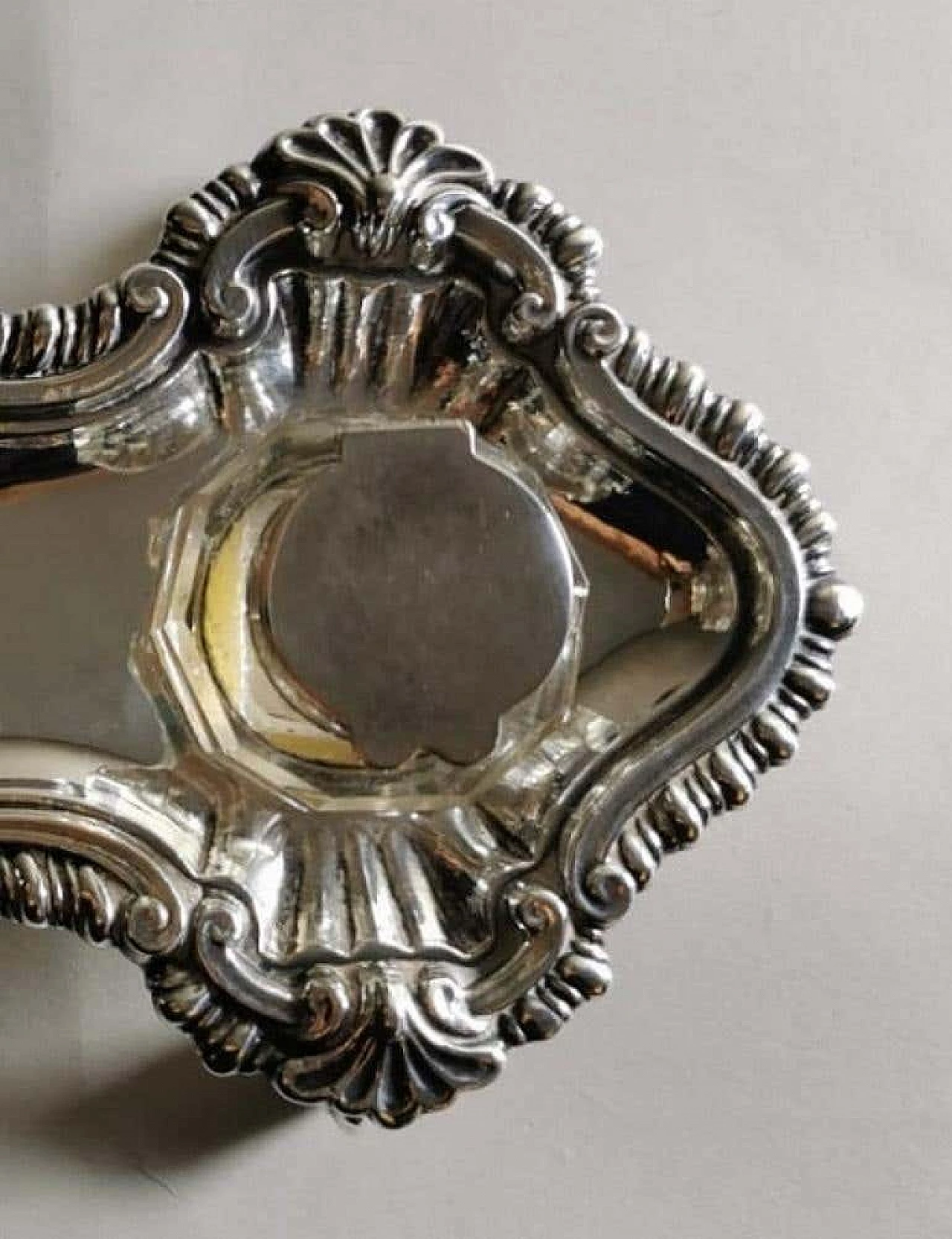 Queen Anne style Victorian inkwell in silver plated, 19th century 1196970