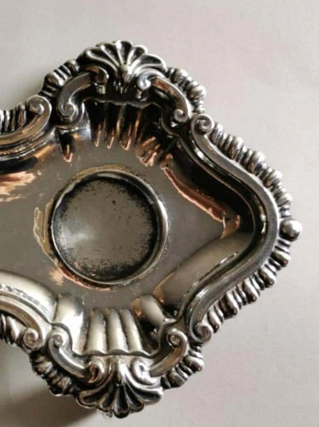 Queen Anne style Victorian inkwell in silver plated, 19th century 1196971
