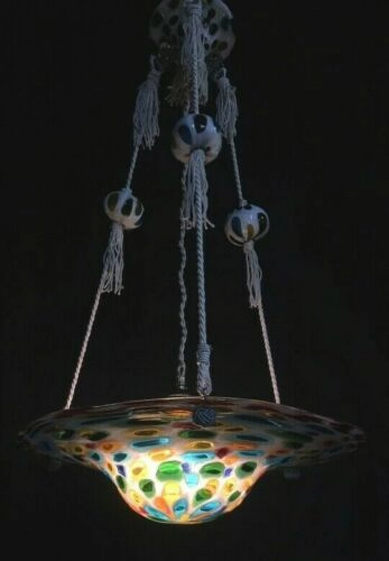 Lampadario con murrine in vetro di Murano di Avem, anni '40 1197035