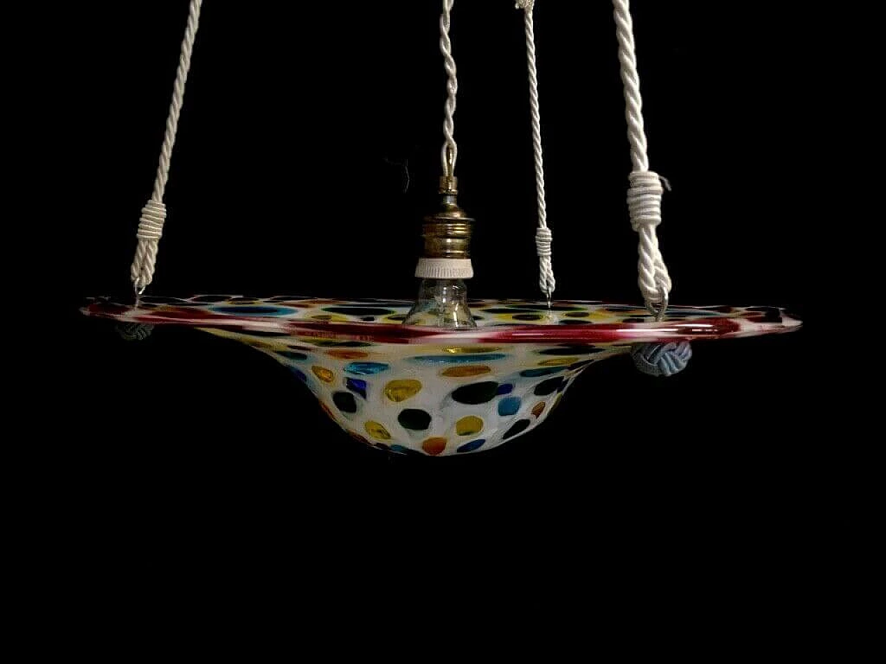 Lampadario con murrine in vetro di Murano di Avem, anni '40 1197038