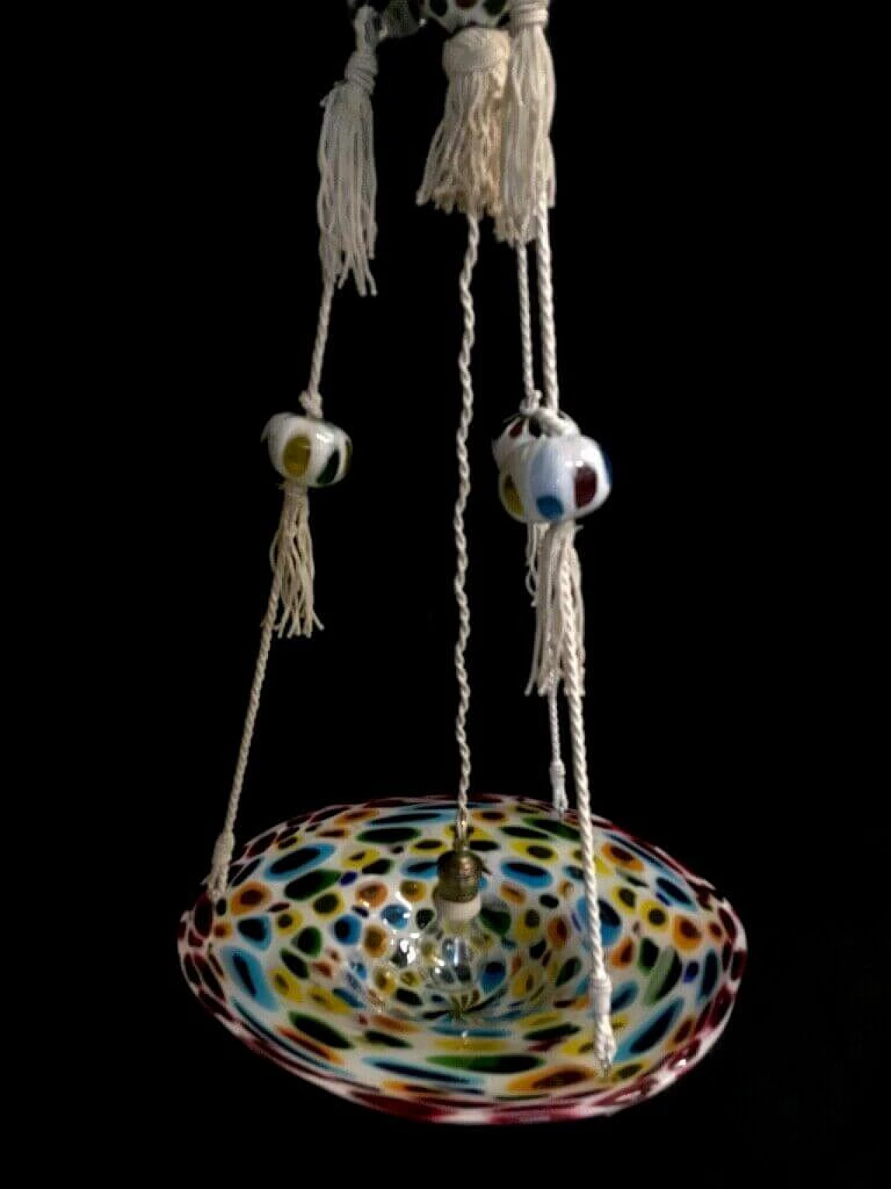 Lampadario con murrine in vetro di Murano di Avem, anni '40 1197039