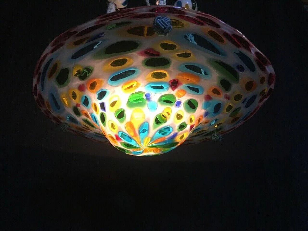 Lampadario con murrine in vetro di Murano di Avem, anni '40 1197040