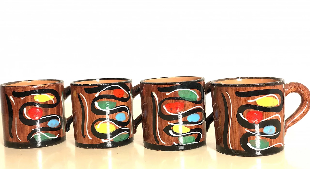 4 Deruta ceramic cups, 60s 1197151