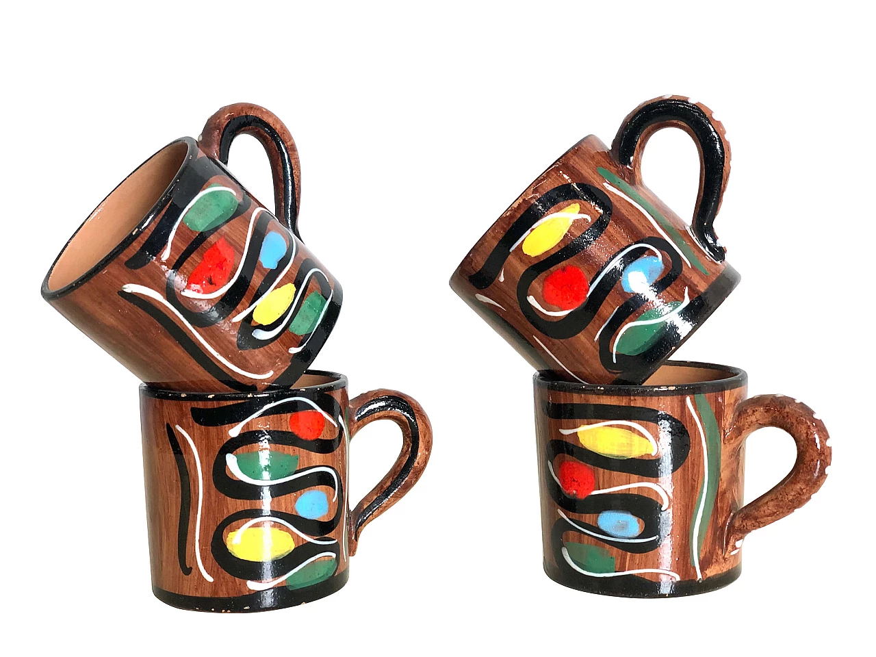 4 Deruta ceramic cups, 60s 1197269