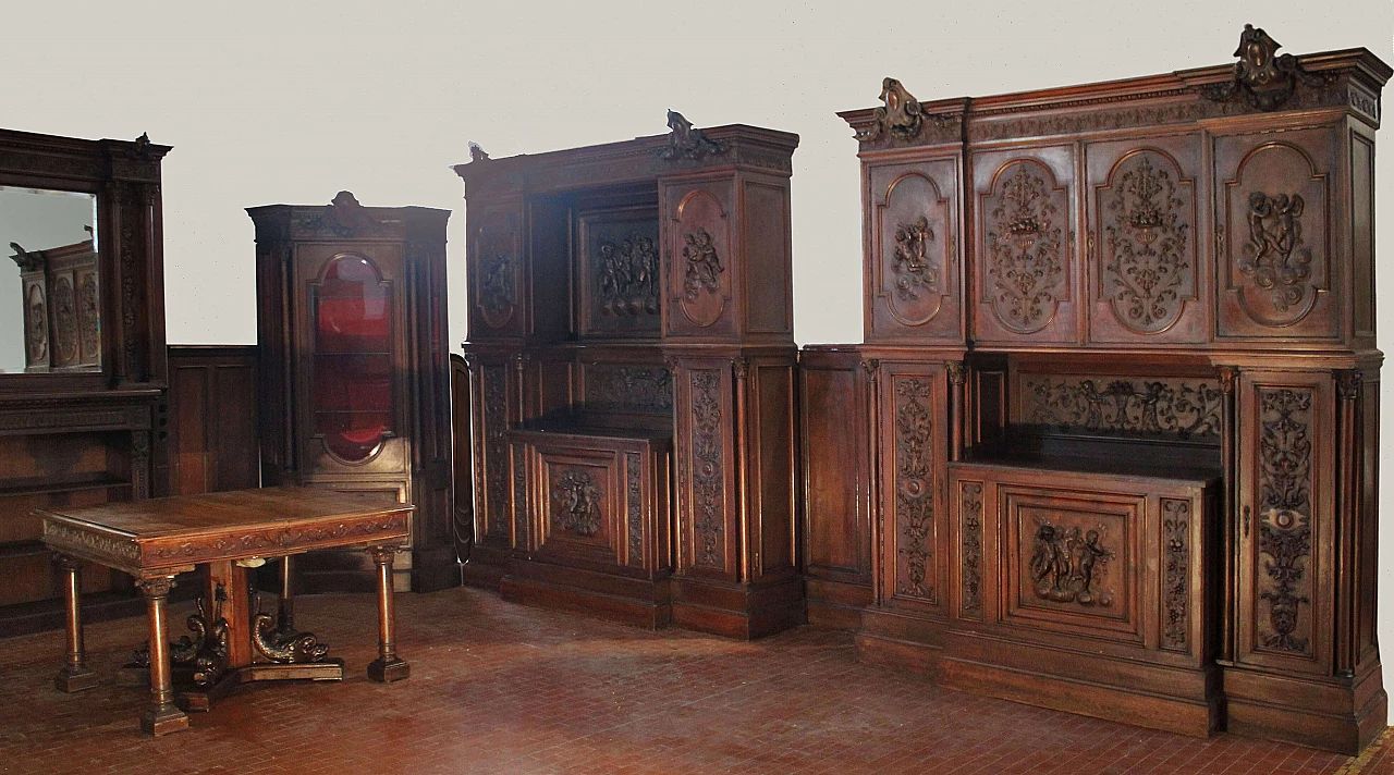 Walnut carved living room, 19th century 1197598