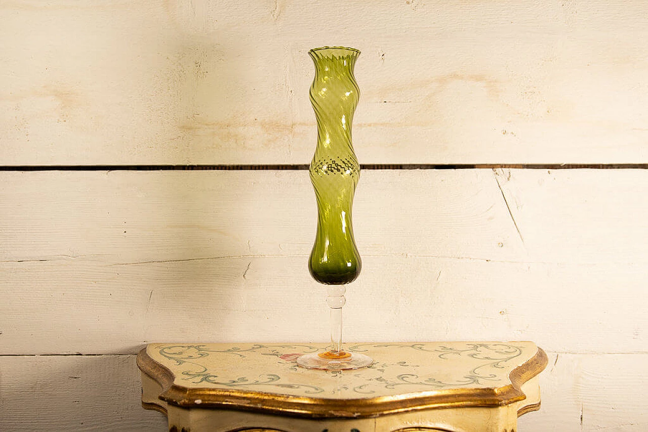 Green vase of Ivat glassware, 80s 1197714