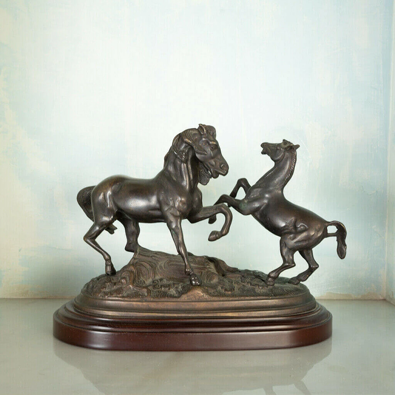Bronze statue of rampant horses, 19th century 1197798
