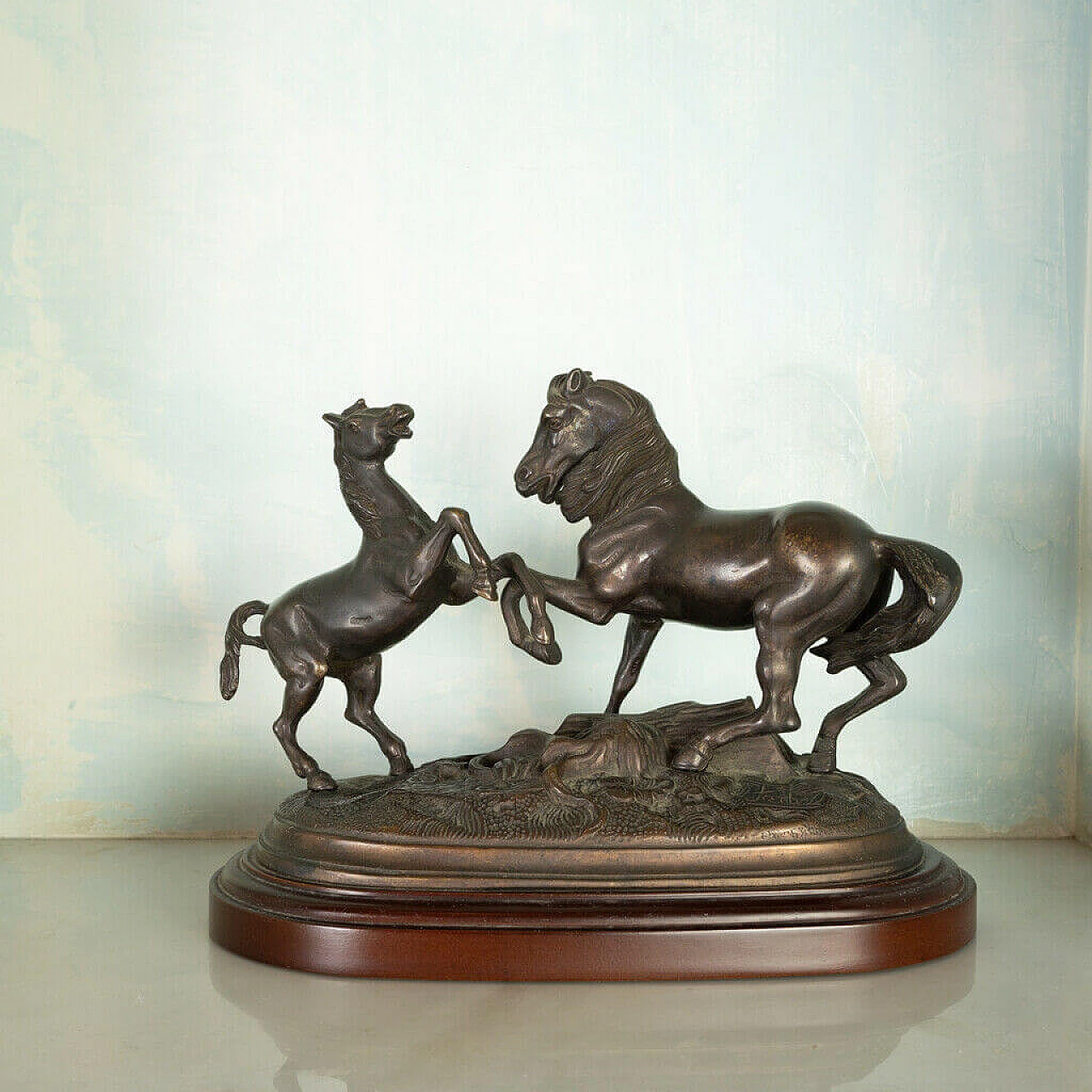 Bronze statue of rampant horses, 19th century 1197800
