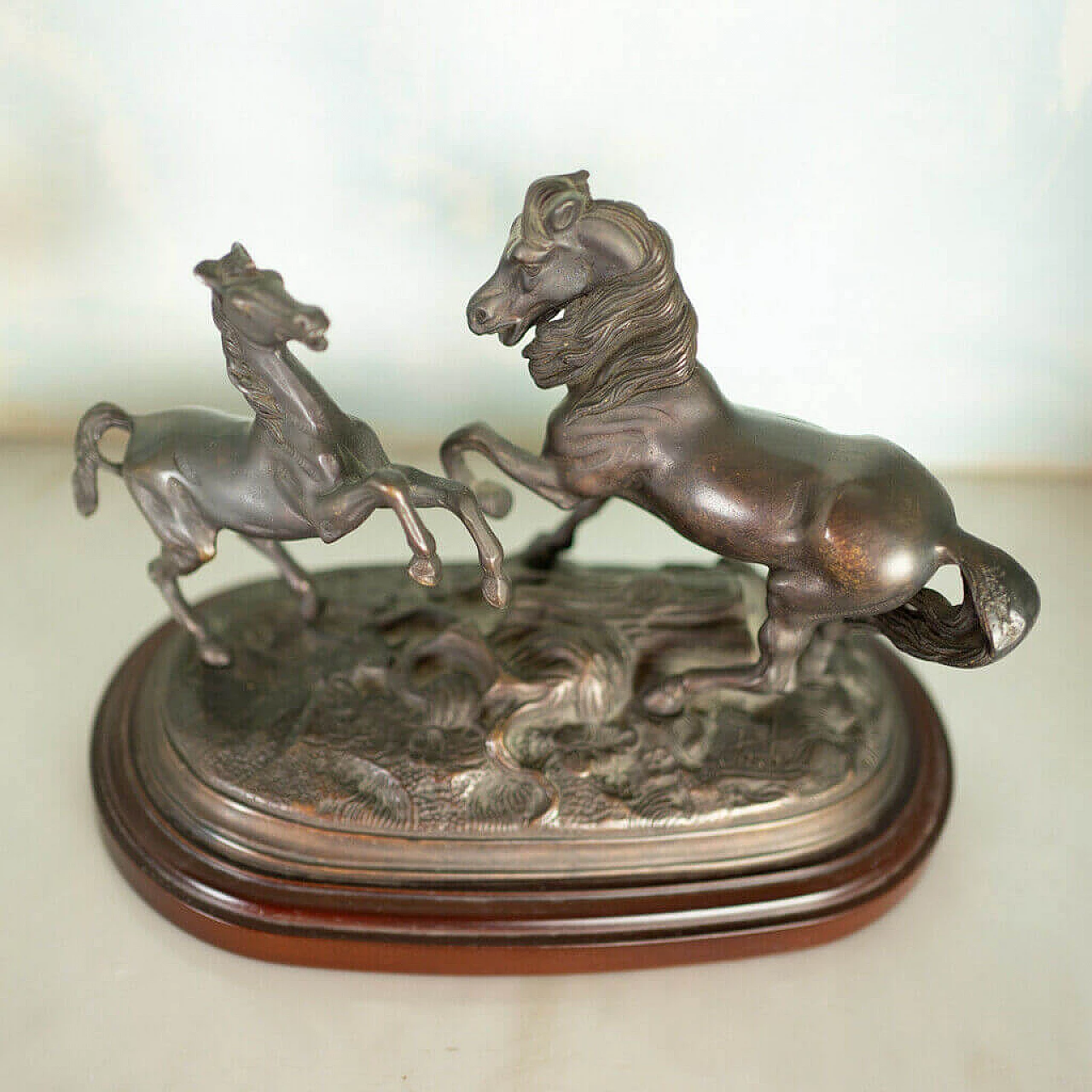 Bronze statue of rampant horses, 19th century 1197806
