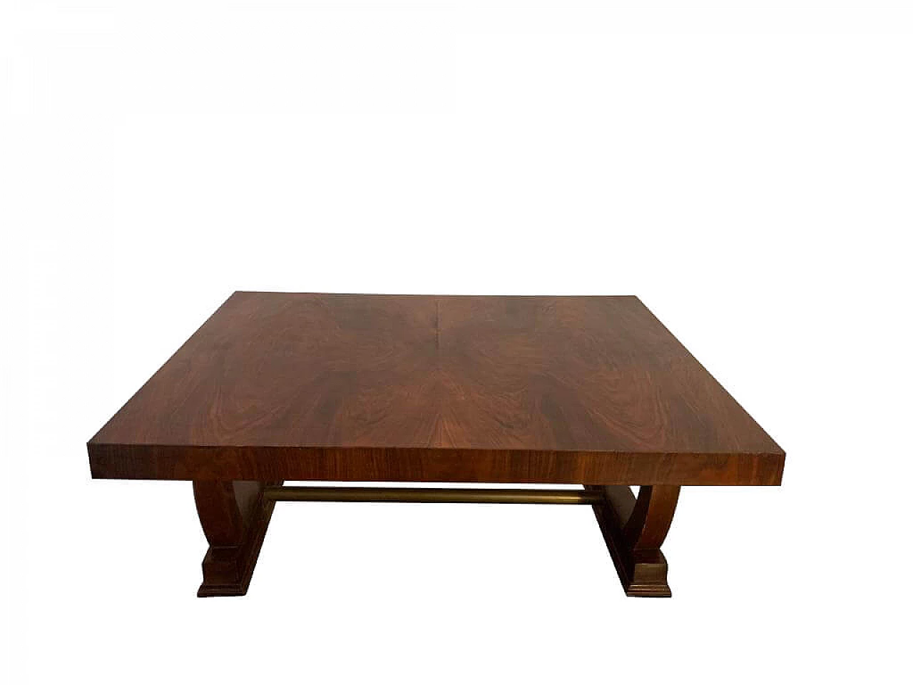 Coffee table in cherry wood and brass, 30s 1197845