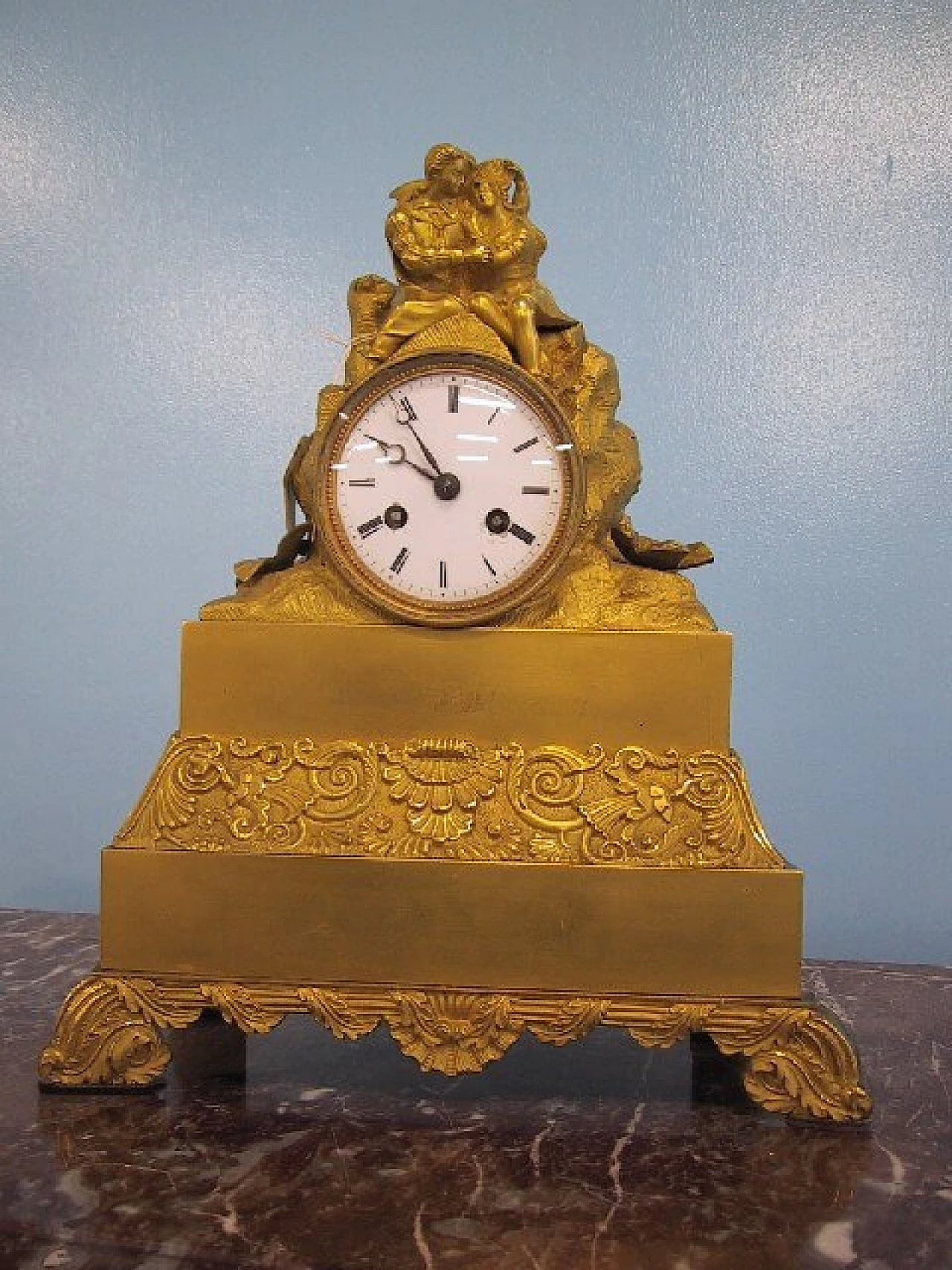French mercury gilt bronze table clock, mid 19th century 1197897