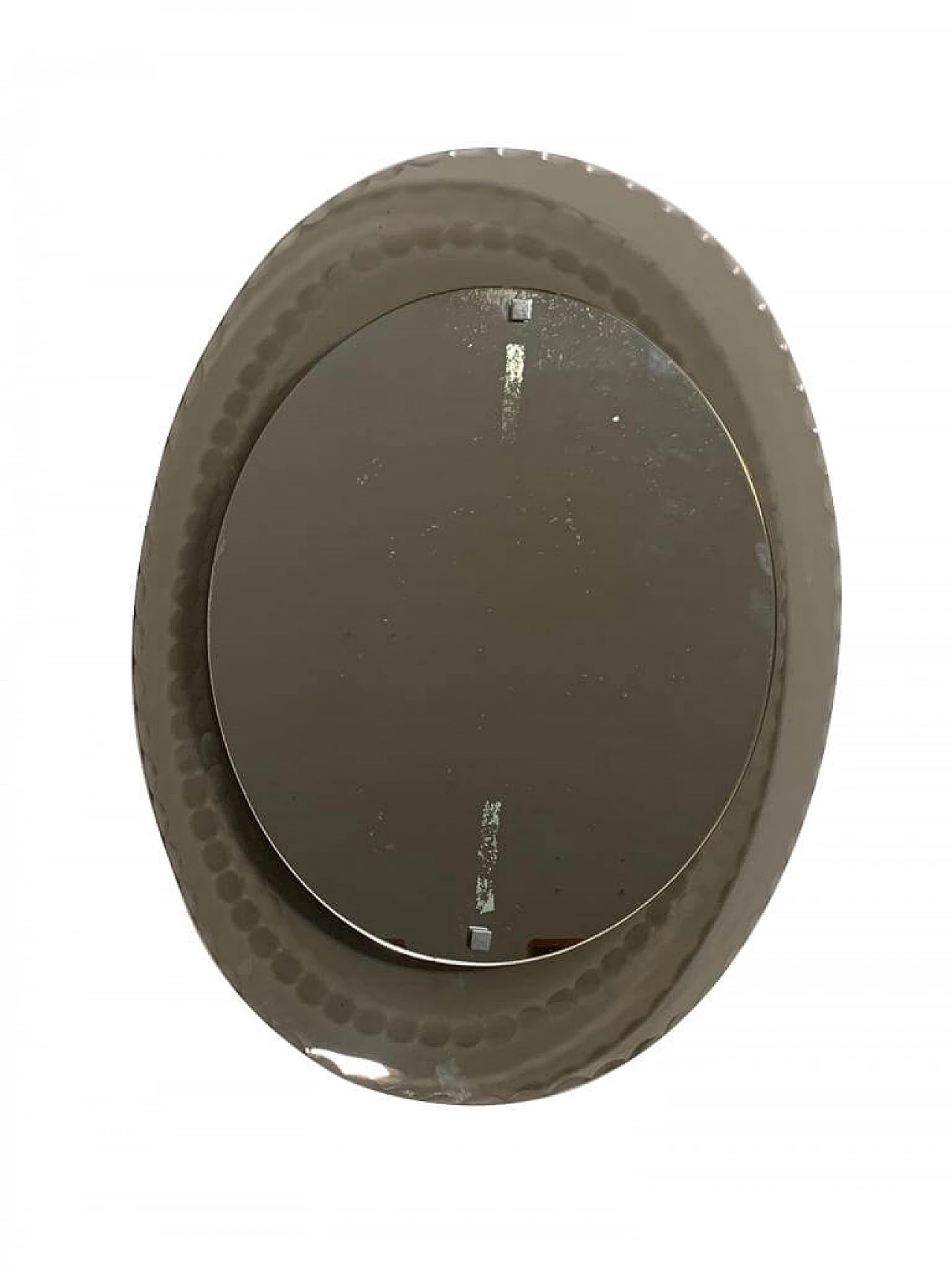 Specchio con vetro di cristallo fumè, curvo e lucidato di Cristal Art, anni '50 1197946