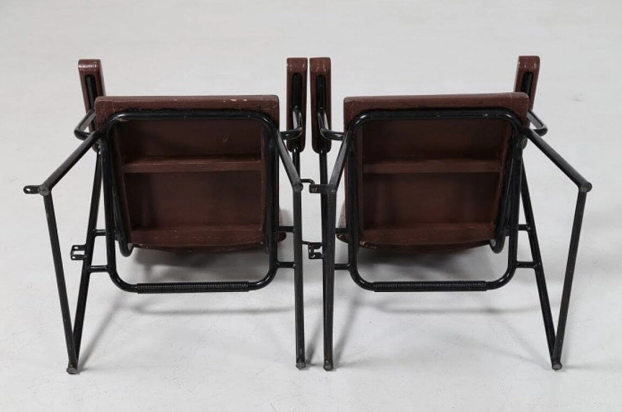 12 Chairs in lacquered wood and iron rodby by BBPR for Michelin Sport Club D.A.M.I., 30s 1197989