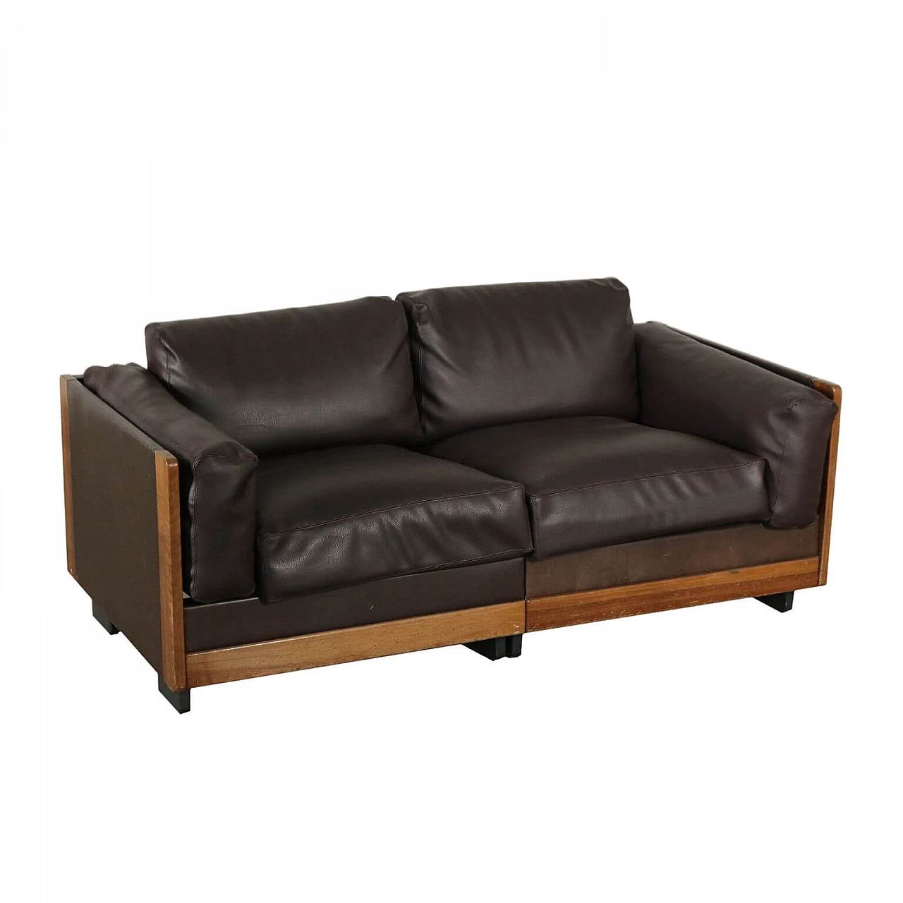 Divano 920 in pelle di Afra e Tobia Scarpa per Cassina, anni '80 1198032