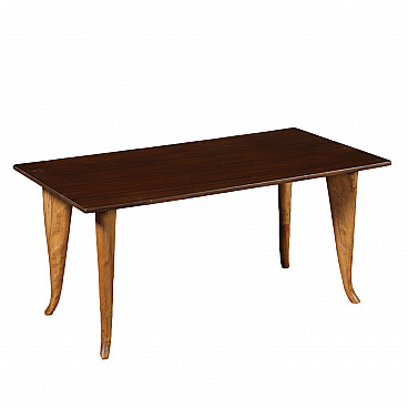 Mahogany veneered coffee table, 50s