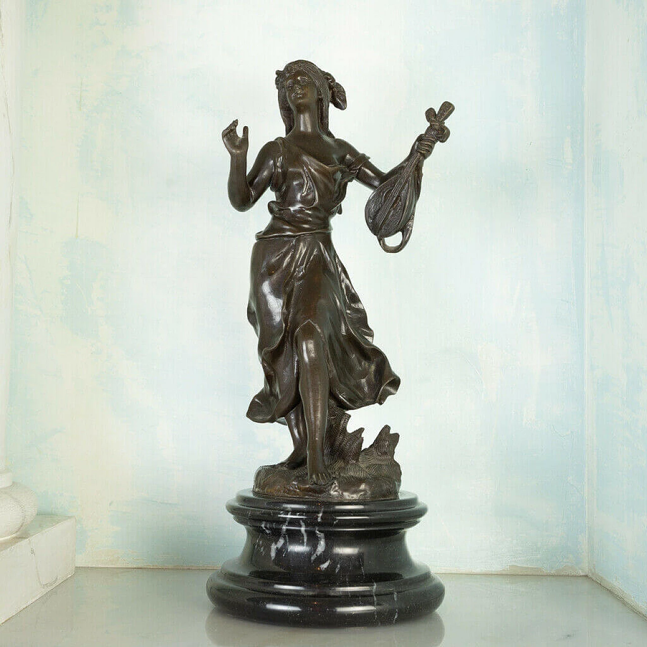 Statua in bronzo di fioraia, '800 1198381
