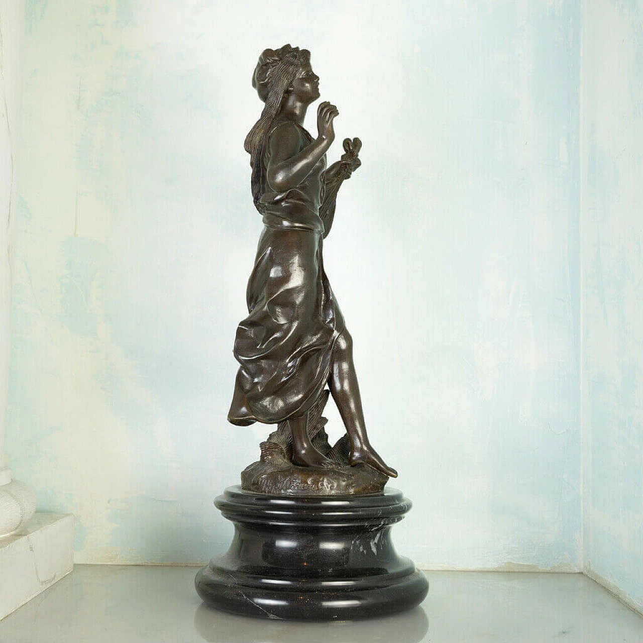 Statua in bronzo di fioraia, '800 1198382